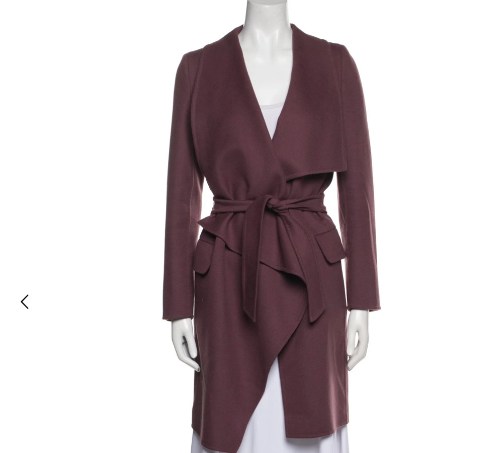 Max Mara Virgin Wool Romantic Purple Wrap Coat Shawl Collar | Size: M | US 6